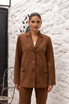 Faux Suede Single Breasted Blazer