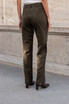 Faux Suede Tailored Straight Leg Trousers