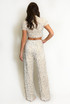Sequin High Waisted Wide Leg Trouser