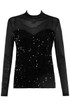 Mesh Sequin Long Sleeve Top