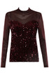 Mesh Sequin Long Sleeve Top