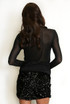 Mesh Sequin Long Sleeve Top