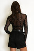 Black Polka Dot Mesh Bodysuit 