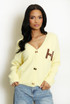 H Motif Wool Blend Cardigan 
