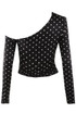 Polka Dot One Shoulder Top