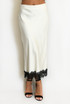 Lace Hem Satin Skirt