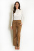 Faux Suede Flare Trousers 