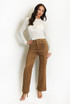 Faux Suede Flare Trousers 
