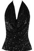 Cowl Neck Sequin Top
