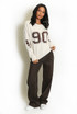 90 Studded Slogan Wool Jumper