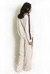 Contrast Lining Zipper and Wide Trousers Set