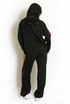 Contrast Lining Zipper and Wide Trousers Set