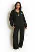 Slogan Tag Half Zip Jumper and Trouser Set