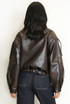 Faux Leather Zip Up Bomber Jacket