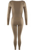 Contrast Edge Overlap Hem Top and Leggings Set Contrast Edge Overlap Hem Top and Leggings Set