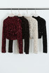 Sequin Long Sleeve Crop Top