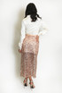 Sequin Mesh Hem Midi Skirt
