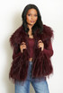 Burgundy Shaggy Fur Gilet