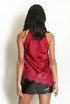 Satin Asymmetric Lace Hem Top