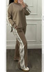 Side Striped Sweatshirt and Trouser Set