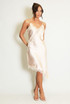 Satin Lace Asymmetric Hem Dress