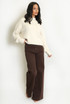 Mohair Fluffy Knit High Neck Jumper