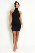 Stud Embellished Halter Neck Mini Dress