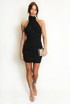 Stud Embellished Halter Neck Mini Dress