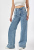 Front Seam Wide Fit Denim Jeans
