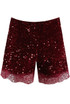 Sequin Lace Hem Shorts