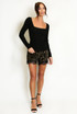 Sequin Lace Hem Shorts