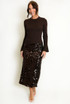 Sequin Disc Midi Skirt