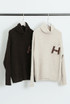 H Motif Wool Blend High Neck Jumper