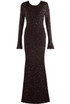 Sequin Open Back Long Sleeves Maxi Dress
