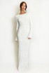 Sequin Open Back Long Sleeves Maxi Dress
