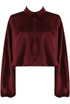 Bubble Hem Satin Blouse