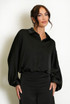 Bubble Hem Satin Blouse