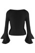 Slash Neck Flare Cuff Jumper