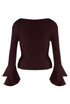Slash Neck Flare Cuff Jumper