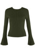 Ribbed Flute Cuff Jumper