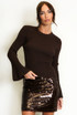 Ribbed Flute Cuff Jumper