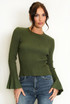 Ribbed Flute Cuff Jumper