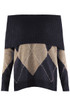 Mohair Off Shoulder Geometric Jumper