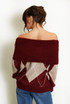 Mohair Off Shoulder Geometric Jumper