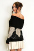 Mohair Off Shoulder Geometric Jumper
