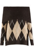 Argyle Wool Blend Off Shoulder Jumper