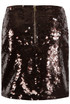 Brown Sequin Mini Skirt