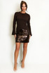 Brown Sequin Mini Skirt