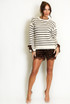 Bow Cuff Striped Jumper
