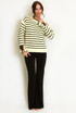 Bow Cuff Striped Jumper